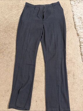 Abercrombie & Fitch Grey and Black Houndstooth Straight-Leg Pants